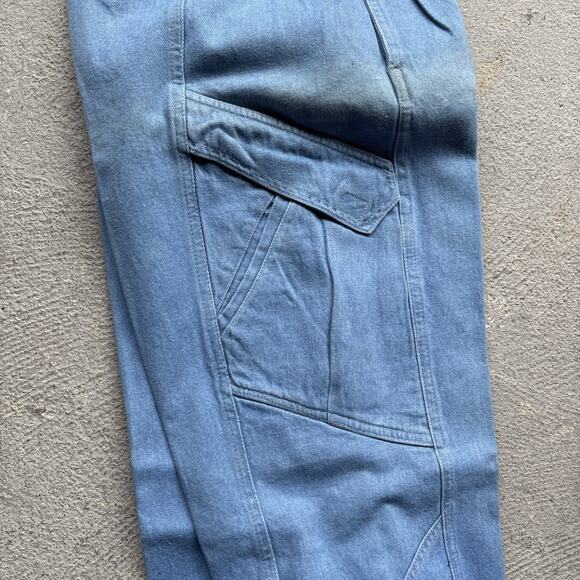 Deadstock 80s Dockers Jeans Mens 30x32 Pleated Denim Levis Cargo Tapered Vintage - Picture 13 of 15